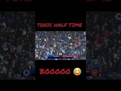 RANGERS FANS TOXIC HALF TIME BOOOOO 😂😂 #rangersfc #heartsfc #spfl #football