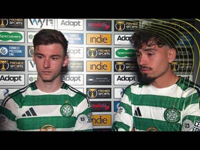 Kieran Tierney and Sebastian Tounekti react after Celtic’s win against Partick Thistle