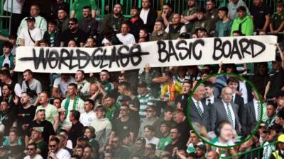 Michael Stewart sends a message to the Celtic board after watching fans protest at Firhill