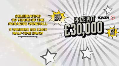 £30,000 up for grabs as Paradise Windfall celebrates 30 years!