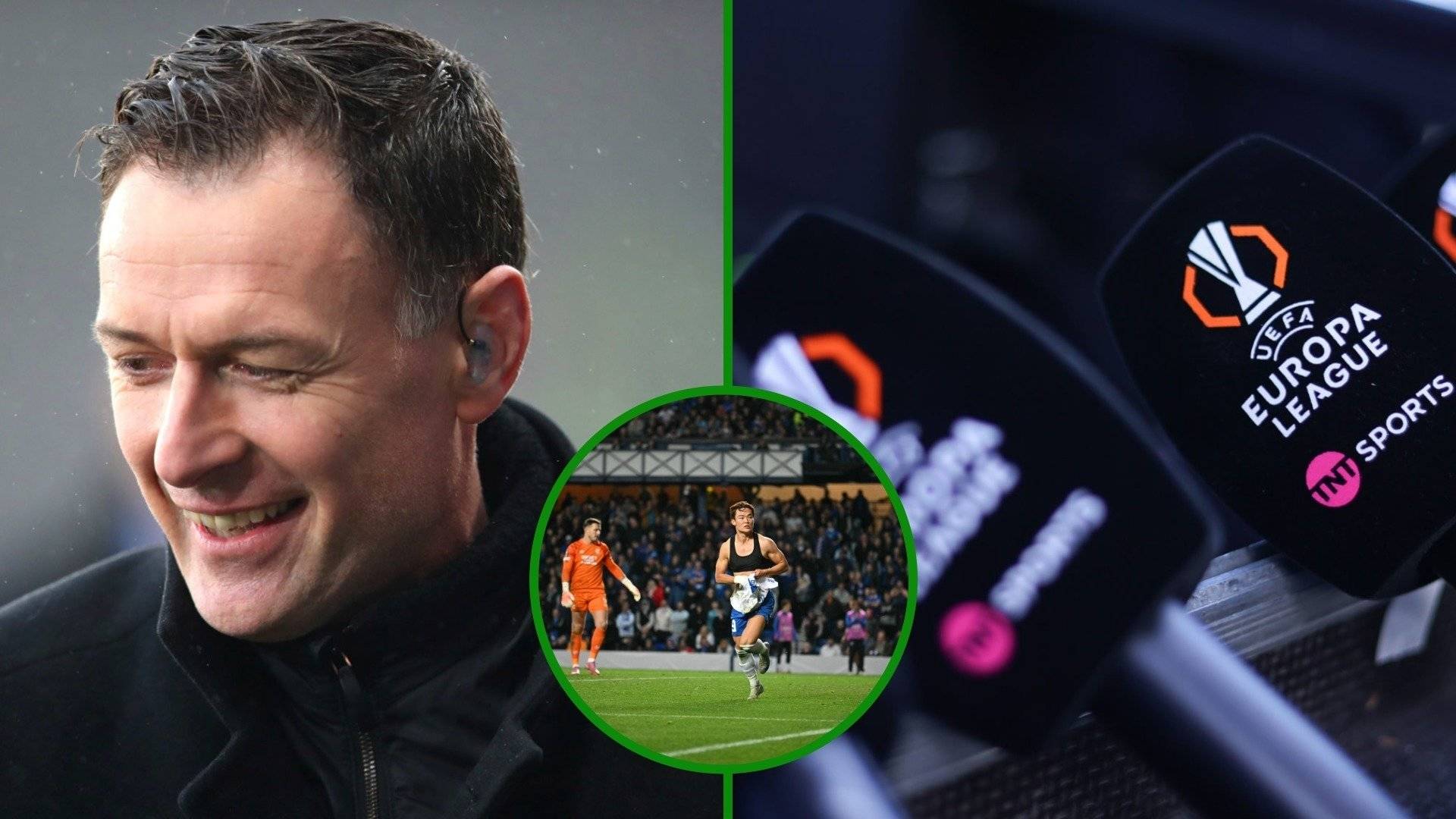 Celtic hero Chris Sutton can’t resist a laugh at TNT Sports presenter after Rangers Europa League defeat
