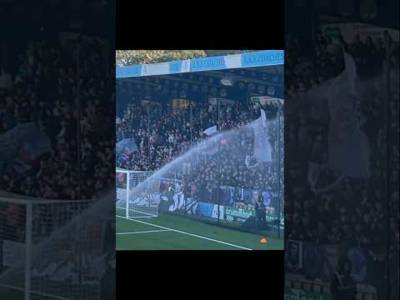 Livingston Sprinkler Soaks Rangers Fans 😂 #rangersfc #spfl #scottishfootball #football #gettingawash