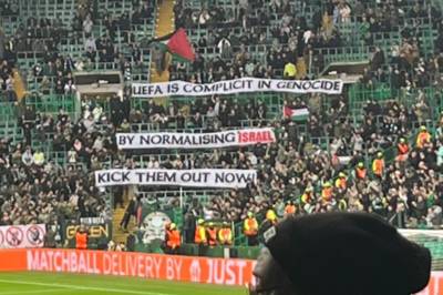 Green Brigade accuse UEFA of being ‘complicit in genocide’ in Celtic Park display