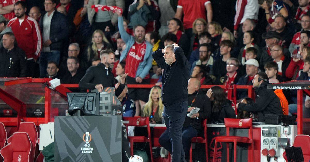 Ange Postecoglou reacts to brutal Nottingham Forest chants as ex Celtic boss battles to save job after just 24 days