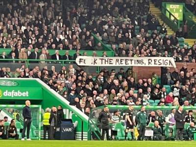 Brutal message displayed in South Stand to Celtic board ahead of Collective meeting!