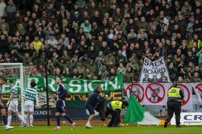 Celtic fans throw dozens of balls onto pitch as Dundee end 37-year wait for home win