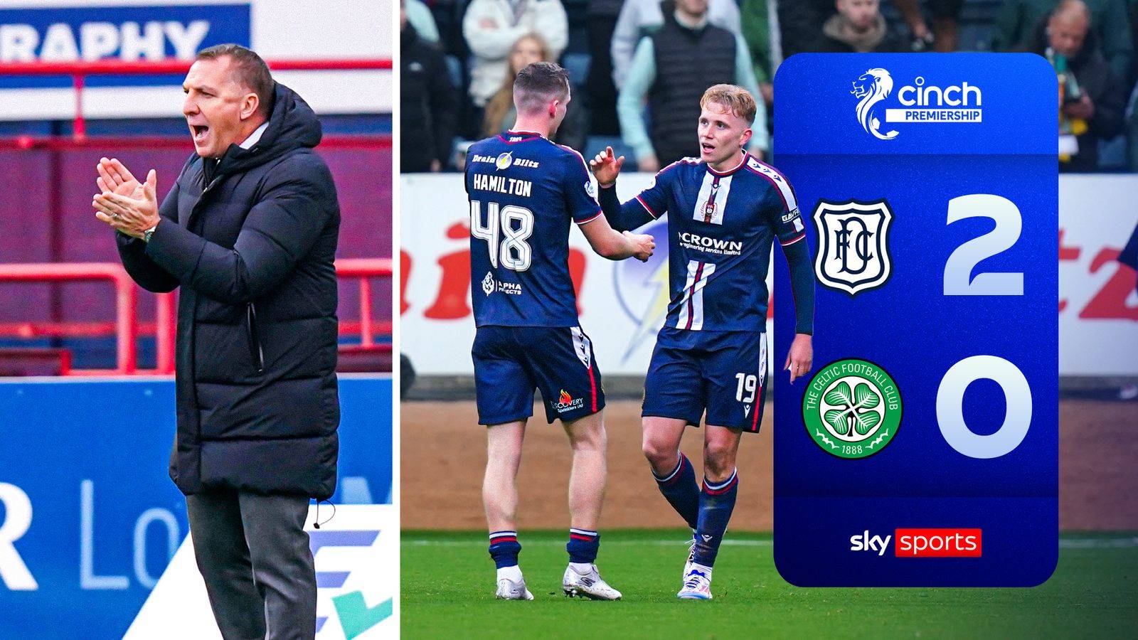 Highlights: Dundee STUN Celtic with historical 2-0 win over champions
