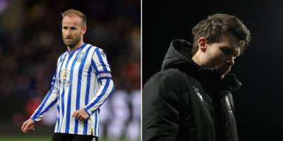 Barry Bannan reacts when asked by Josh Windass if he’ll support Celtic or Rangers now Danny Rohl has Ibrox job