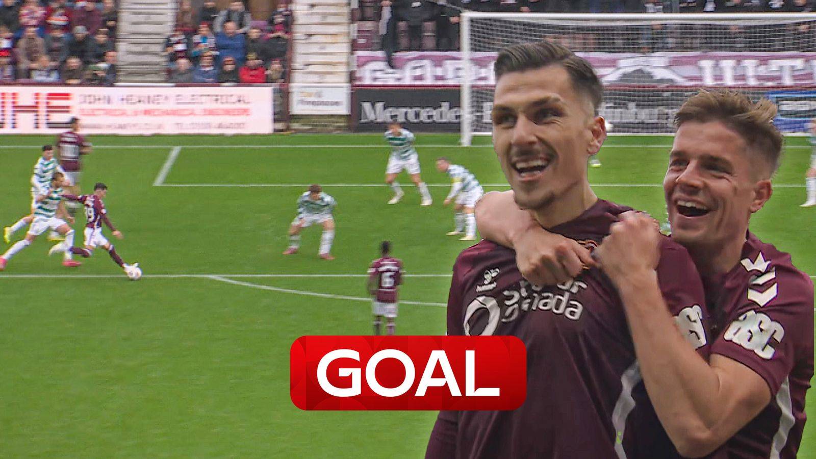 Tynecastle ERUPTS as Kyziridis gives Hearts the lead again!