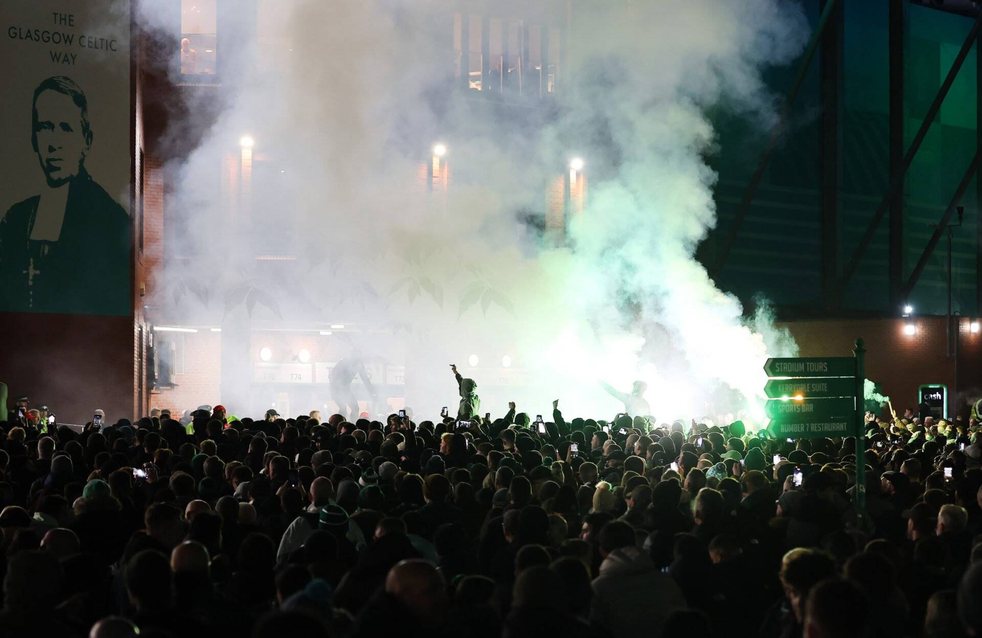 Celtic fans step up protest against board before kick-off against Falkirk