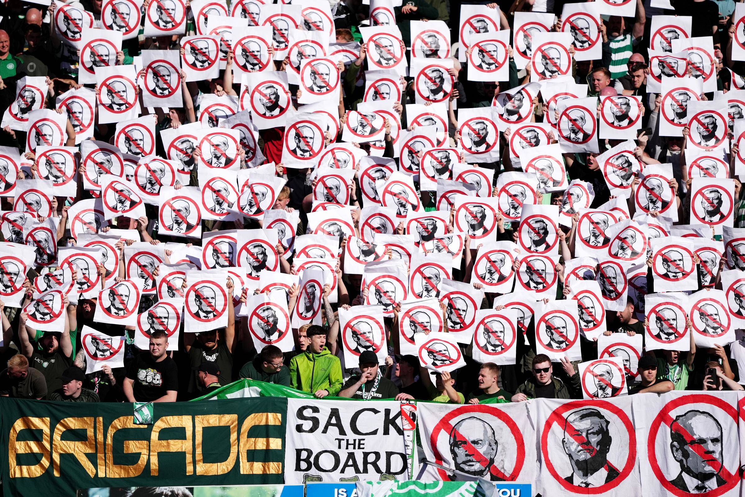 ‘Not another penny’: Anger at Celtic Park as thousands turn out to protest club board