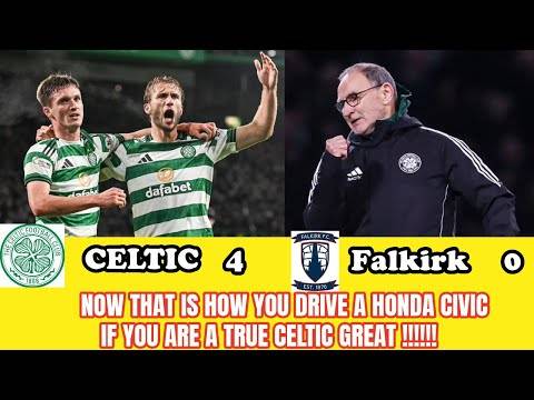 CELTIC 4 Falkirk 0: O’Neill Steers the CELTIC Honda Civic To 100MPH and a BIG WIN!!