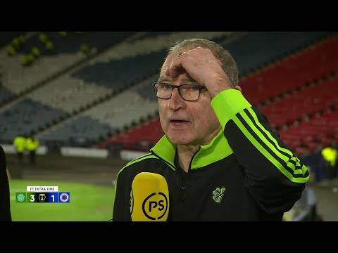 Celtic interim manager Martin O’Neill reacts to beating Rangers at Hampden in the Premier Sports Cup Celtic interim manager Martin O’Neill reacts to beating Rangers at Hampden in the Premier Sports Cup
