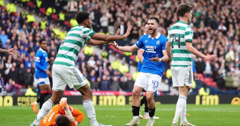 Celtic vs Rangers chaos as star avoids red card despite kicking rival in the head