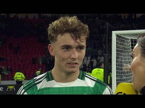 Celtic’s Callum Ormand reacts to scoring his first goal and beating Rangers in Premier Sports Cup