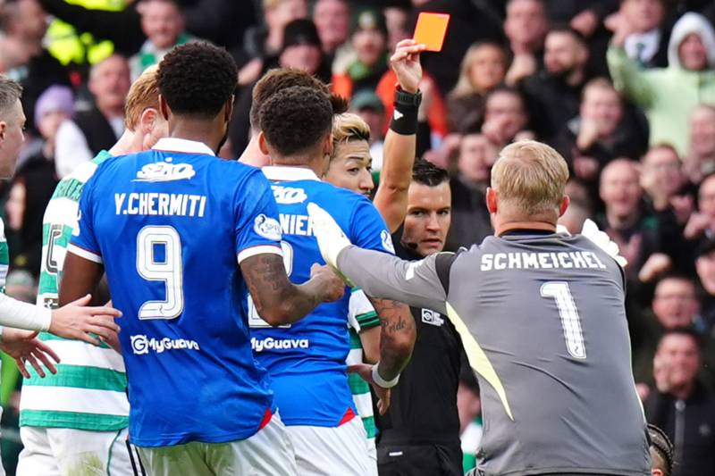 Anthony Ralston reacts to Thelo Aasgaard’s Celtic vs Rangers red card tackle