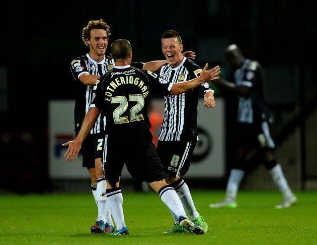Callum McGregor back celebrating with Mark Fotheringham