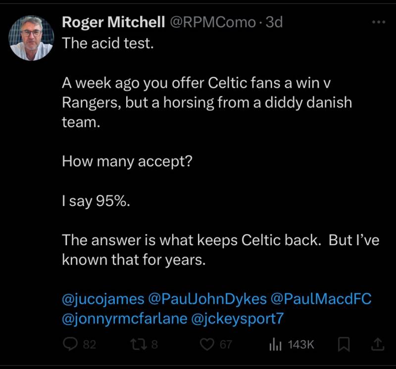 ‘Diddy team’: Roger Mitchell bizarrely attacks Celtic fans after FC Midtjylland defeat