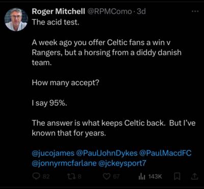 ‘Diddy team’: Roger Mitchell bizarrely attacks Celtic fans after FC Midtjylland defeat