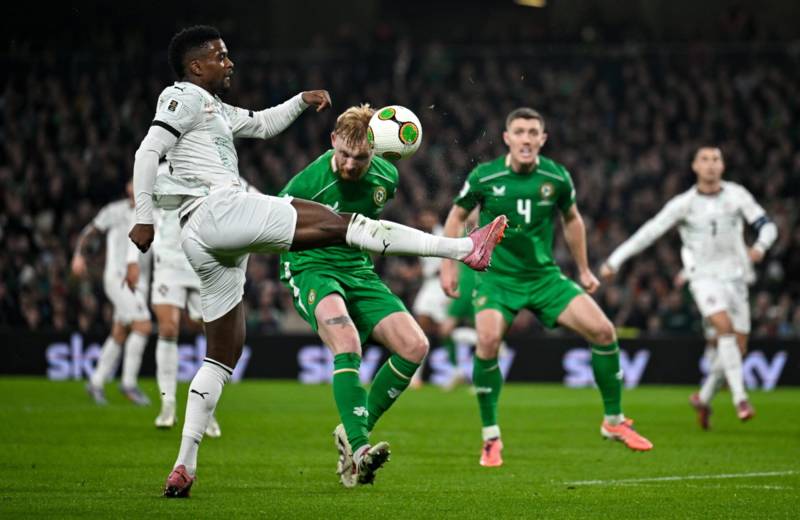 Liam Scales reacts after Celtic star’s assist helped Ireland humble Portugal
