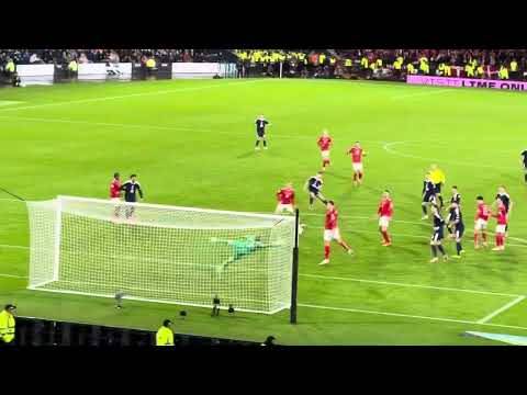 Crazy!! Kieran Tierney Goal Fan Celebration (Scotland V Denmark 4-2)!!