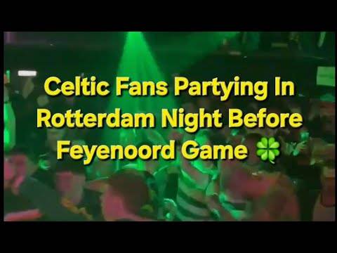 Celtic Fans PARTYING In Rotterdam Night Before Feyenoord Europa League Game