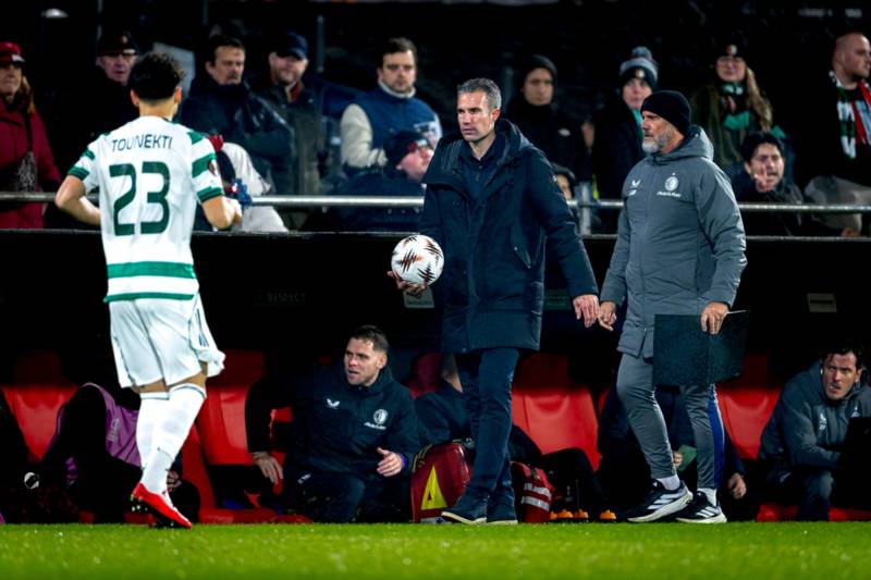Gutted Robin van Persie’s classy verdict after watching Celtic teach Feyenoord a Europa League lesson