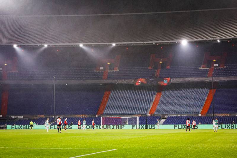 The bizarre reason why Feyenoord fan was seen wearing a Rangers shirt at Celtic clash