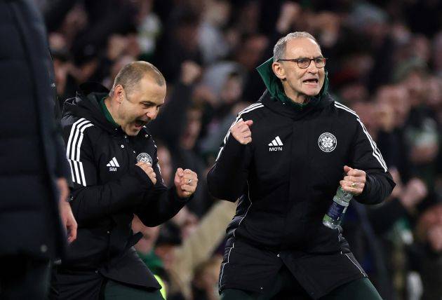 Legend Martin O’Neill signs off with win as Celtic go level at top