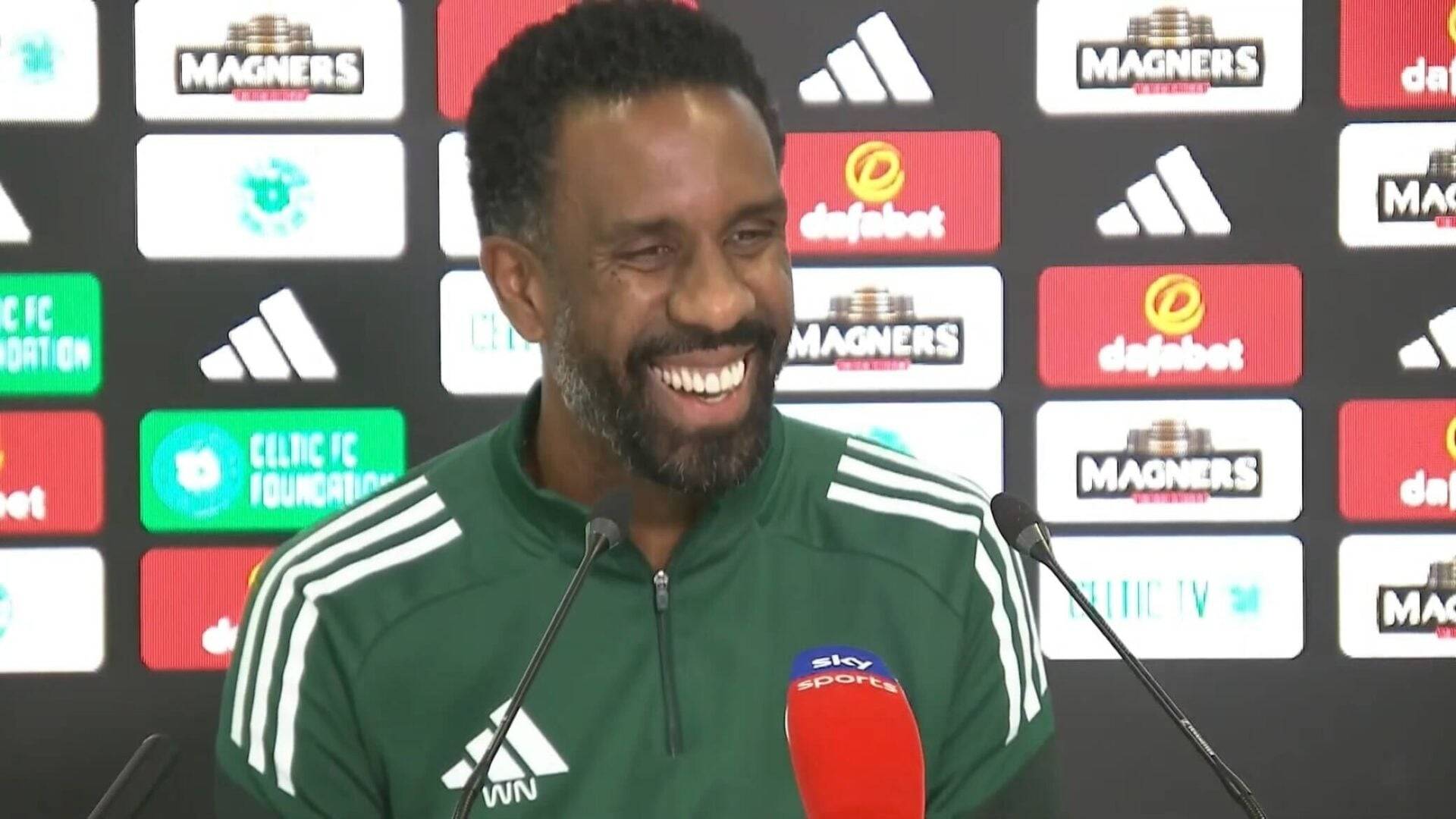 Wilfried Nancy laughs out loud at Celtic fan pressure question at unveiling press conference