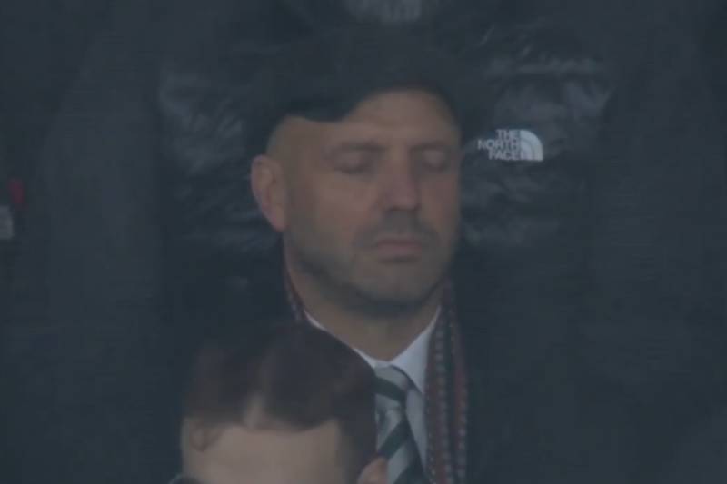 Awkward moment Paul Tisdale ‘seemingly asleep’ at Celtic vs Hearts clash