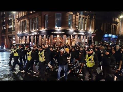 BIG NUMBERS Roma Fans Get POLICE ESCORT Through Glasgow For Celtic Game