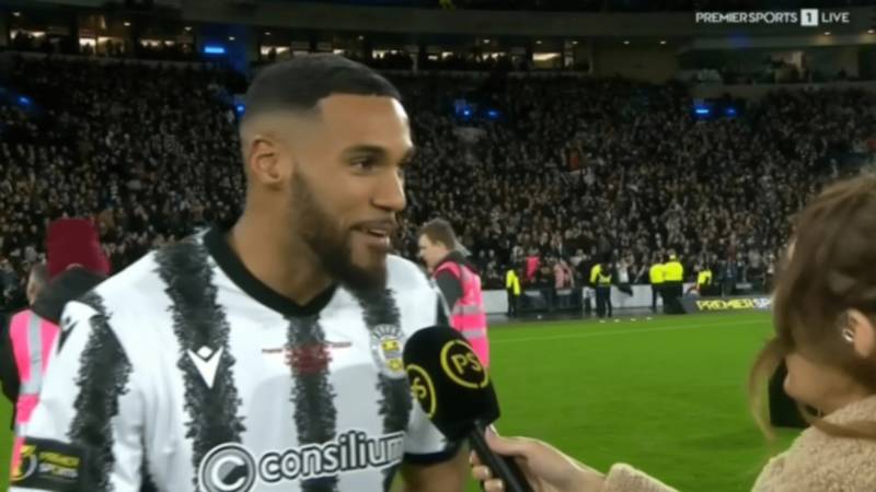 Premier Sports forced to apologise as St Mirren hero drops F-bomb on live TV after stunning cup final win over Celtic