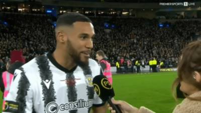Premier Sports forced to apologise as St Mirren hero drops F-bomb on live TV after stunning cup final win over Celtic Premier Sports forced to apologise as St Mirren hero drops F-bomb on live TV after stunning cup final win over Celtic