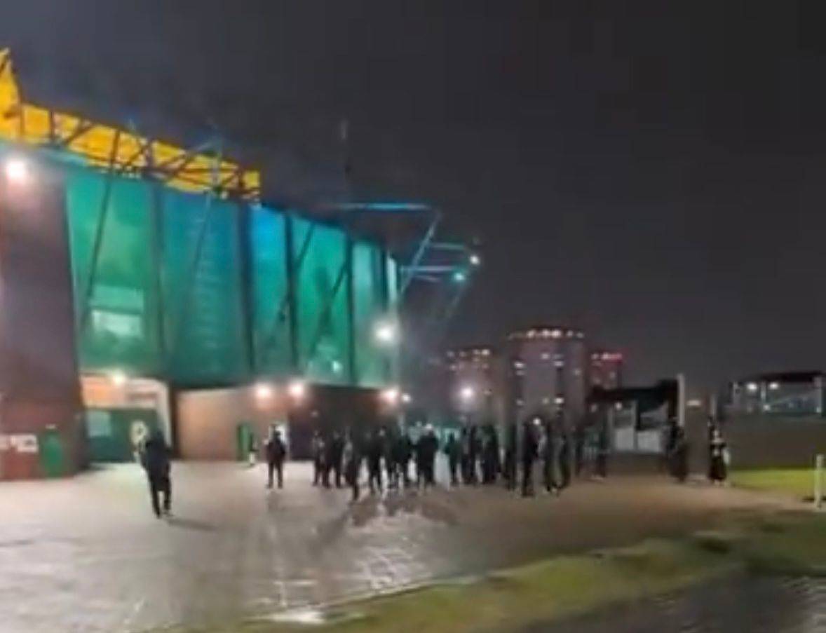 Celtic Supporters Gather Outside Celtic Park Calling for Board To Go