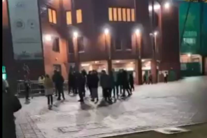 Angry Celtic fans gather outside Parkhead after St Mirren cup final defeat