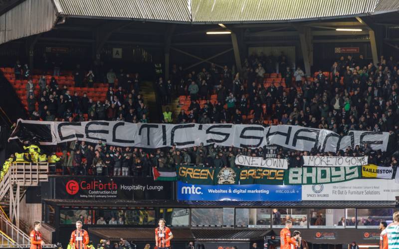 Watch Celtic board members squirm yards from furious fans sending them a message at Tannadice Watch Celtic board members squirm yards from furious fans sending them a message at Tannadice