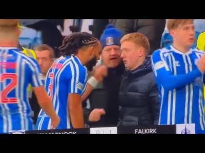 ANGRY SCENES Kilmarnock Player Squares Up To Fan At Full Time