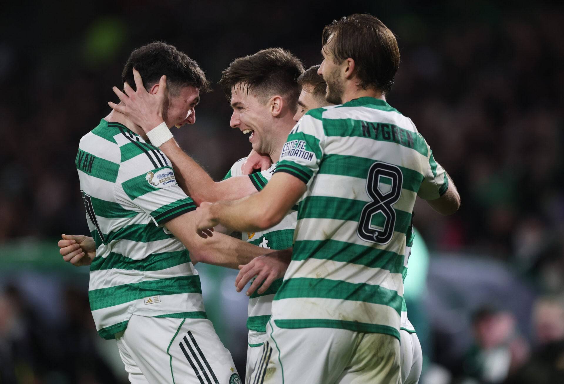 Celtic Unique Angle captures class moment between Wilfried Nancy and Kieran Tierney after goal vs Aberdeen