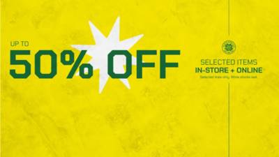 Shop with up to 50% off in-store and online