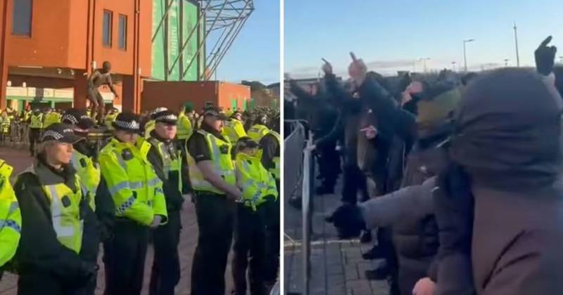 Furious Celtic fans clash with police in protest outside stadium after Rangers humiliation