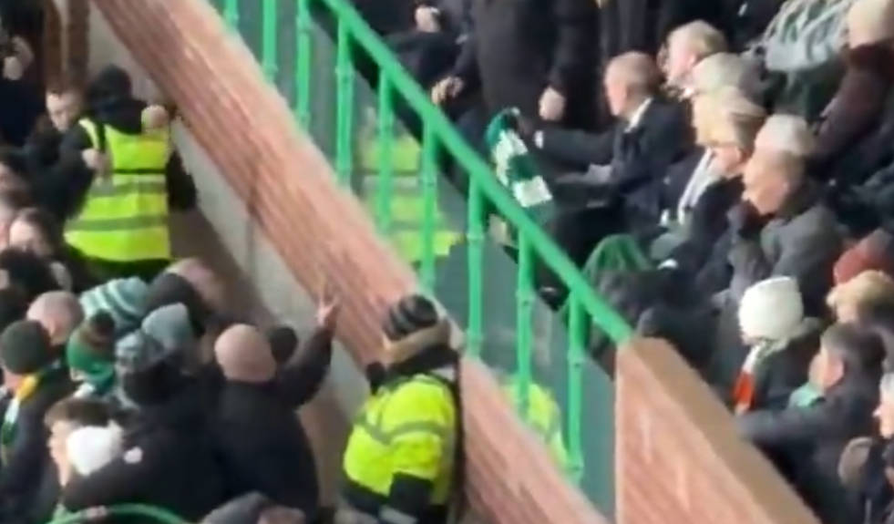 Watch Celtic security step in as furious punters get close to board