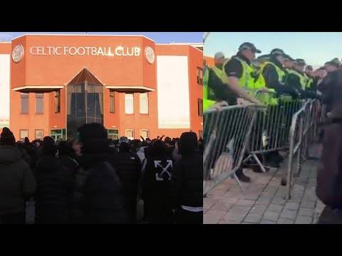 ANGRY PROTESTS Celtic Fans Call For The Board Outside Stadium After 3-1 Defeat To Rangers