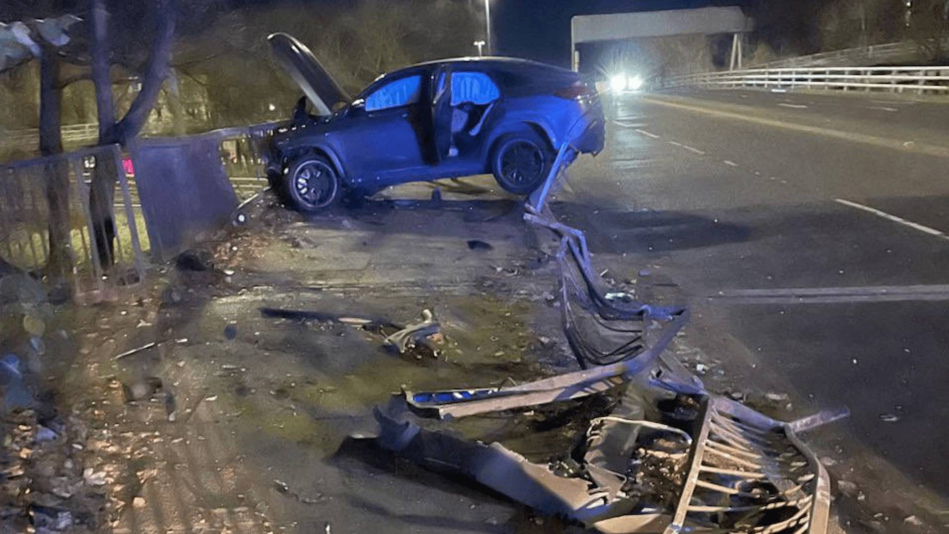 First pictures of Dujon Sterling’s horror car crash revealed as Rangers star arrested and charged after Celtic clash