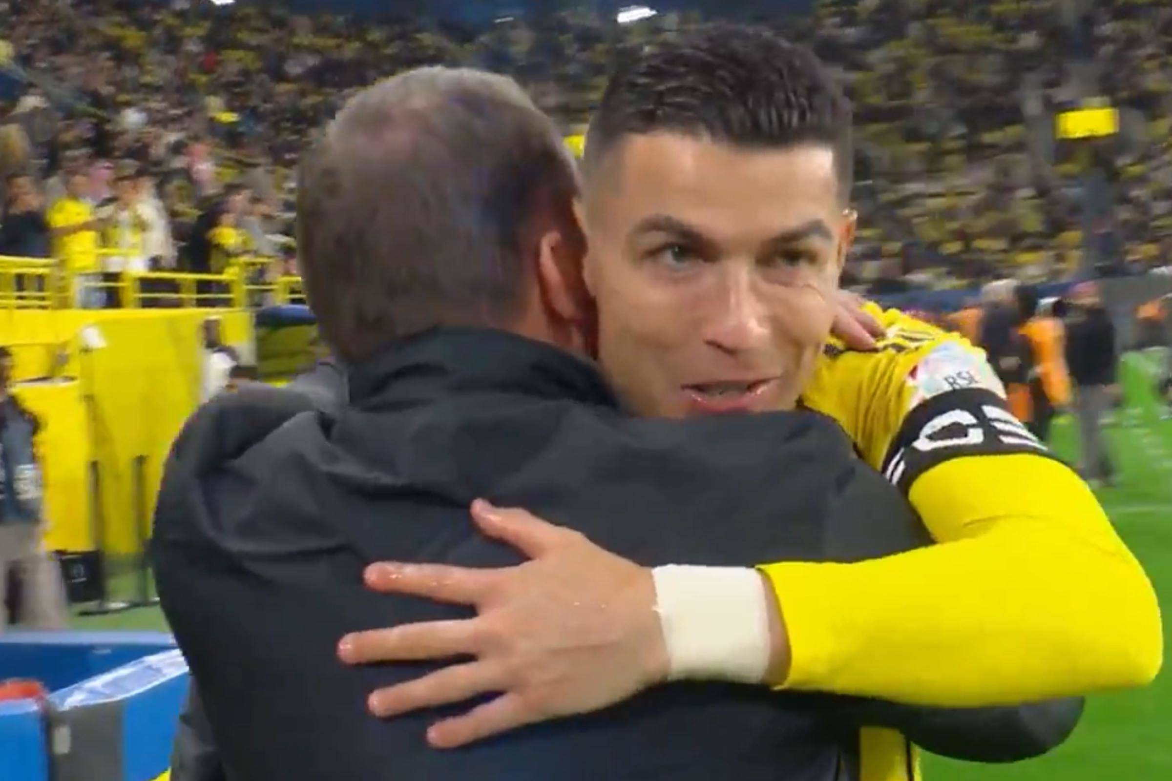 Watch Cristiano Ronaldo embrace former Celtic boss before Saudi showdown