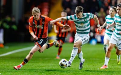 Celtic Unique Angle vs Dundee United catches class moment between Arne Engels and Kieran Tierney