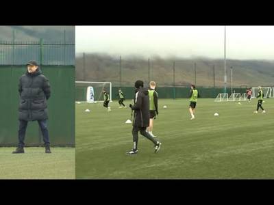 Peter Schmeichel Watches Over Celtic Training Session Ahead Of Falkirk Game