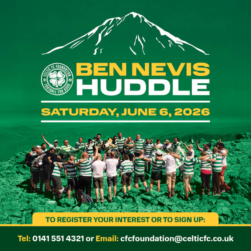 Celtic FC Foundation’s Ben Nevis Huddle returns for 2026