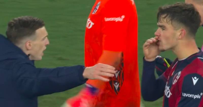 Lewis Ferguson lets Celtic frustration boil over as Bologna teammates face heated post match tirade