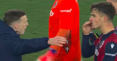 Lewis Ferguson lets Celtic frustration boil over as Bologna teammates face heated post match tirade